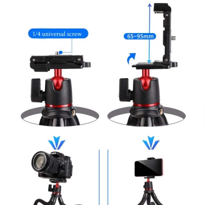 Tragbarer Mini-Desktop-Stativ für Spiegelreflexkameras und Mobiltelefone, Without Head, With Head – Bild 3