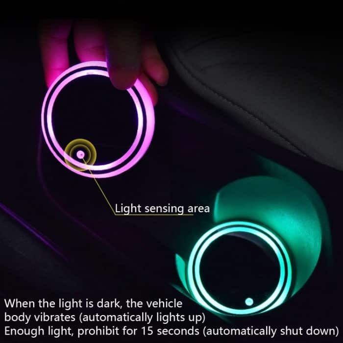 2 PCS Auto LED Luminous Water Coaster Auto Atmosphärenlicht USB Aufladen Rutschfester Untersetzer – Bild 6