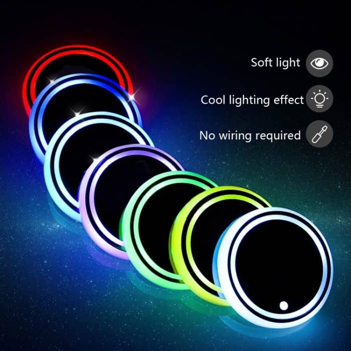 2 PCS Auto LED Luminous Water Coaster Auto Atmosphärenlicht USB Aufladen Rutschfester Untersetzer – Bild 8