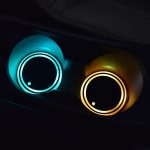 2 PCS Auto LED Luminous Water Coaster Auto Atmosphärenlicht USB Aufladen Rutschfester Untersetzer – Bild 9