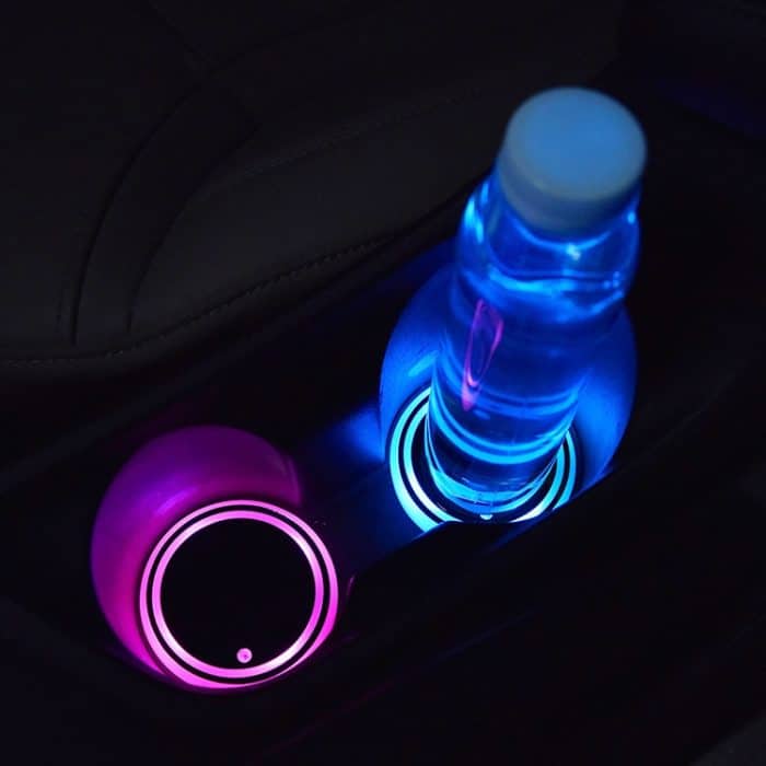 2 PCS Auto LED Luminous Water Coaster Auto Atmosphärenlicht USB Aufladen Rutschfester Untersetzer – Bild 10