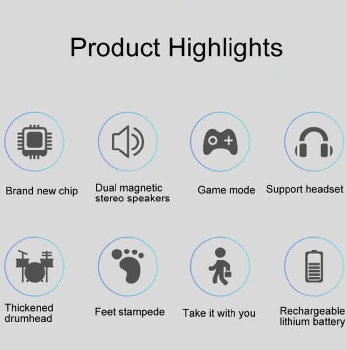 Handgerolltes Trommelset Farbe Elektronische Trommel Lithiumbatterie Wiederaufladbares Silikon-Trommelset – Bild 7