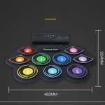 Handgerolltes Trommelset Farbe Elektronische Trommel Lithiumbatterie Wiederaufladbares Silikon-Trommelset – Bild 8