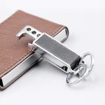 CS-012 3 Stück Litecher Muster Leder Doppelring Korkenzieher Keychain – Bild 5
