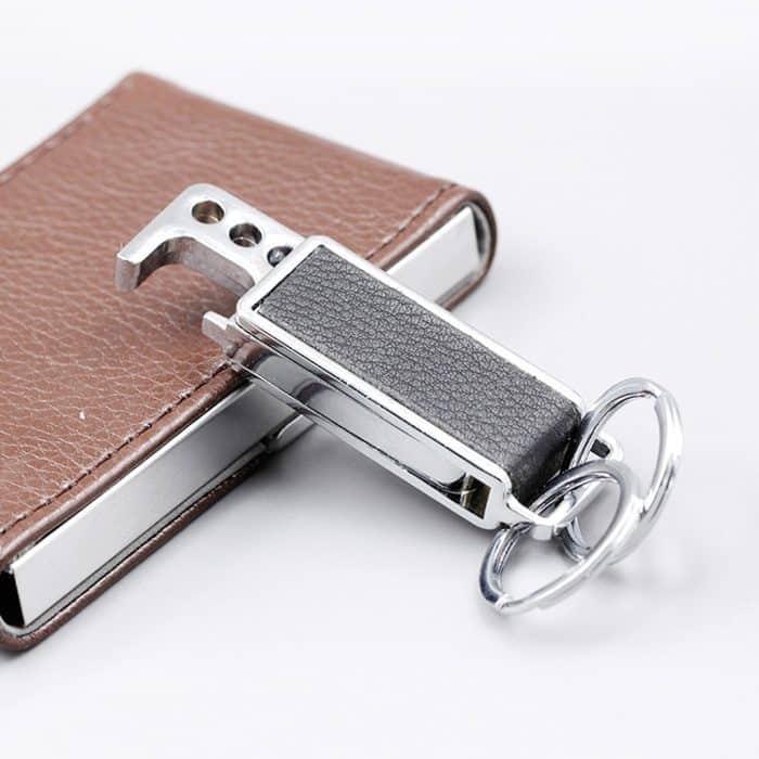 CS-012 3 Stück Litecher Muster Leder Doppelring Korkenzieher Keychain – Bild 5