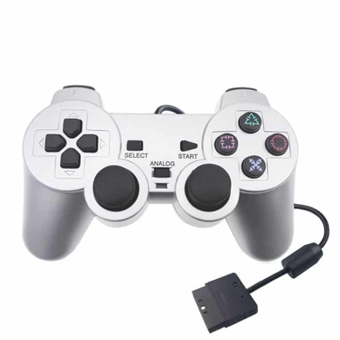 TBD05515940.jpg Wired Gamepad Dual Motor Vibration Silber Kraftstoffeinspritzung Gamepad für PS2 geeignet – Bild 1