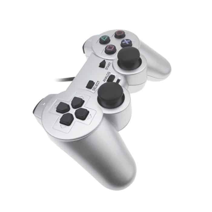 Wired Gamepad Dual Motor Vibration Silber Kraftstoffeinspritzung Gamepad für PS2 geeignet – Bild 3