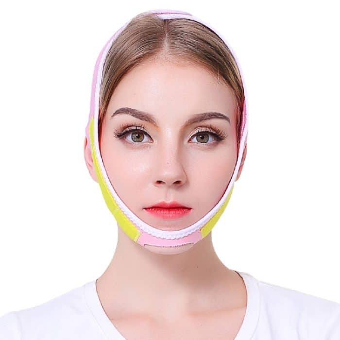 Verbesserte Version für Männer und Frauen, Gesichtslifting-Verband, V-Gesicht, Doppelkinn, formende Gesichtsmaske, 098 Pink Yellow, 098 Pink White, 074 Skin Tone, 076 M Size, 076 L Size, 090 With Hole, 090 Without Hole, 091 Orange, 072 Pink, 072 White... – Bild 3