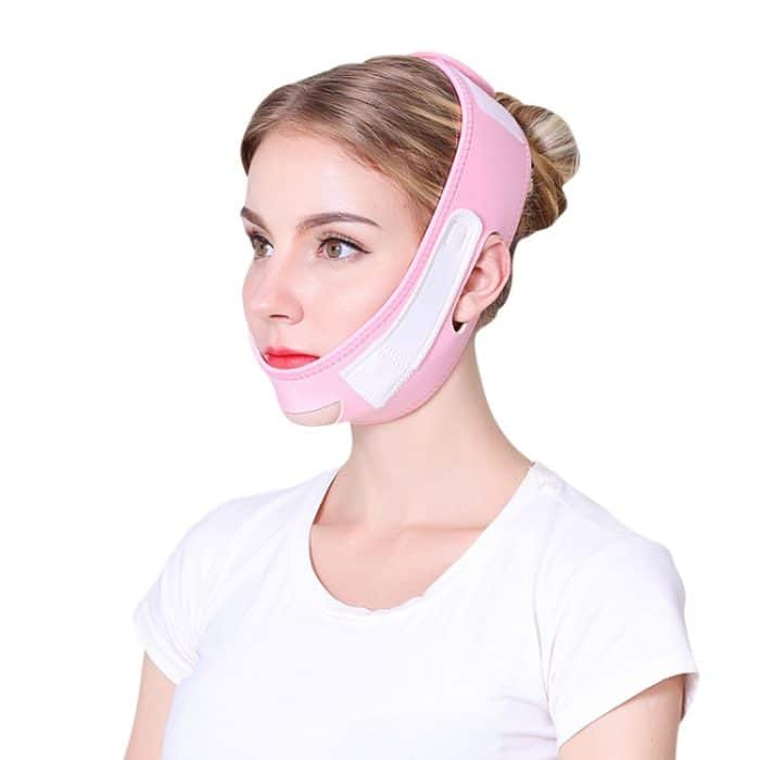 Verbesserte Version für Männer und Frauen, Gesichtslifting-Verband, V-Gesicht, Doppelkinn, formende Gesichtsmaske, 098 Pink Yellow, 098 Pink White, 074 Skin Tone, 076 M Size, 076 L Size, 090 With Hole, 090 Without Hole, 091 Orange, 072 Pink, 072 White... – Bild 4