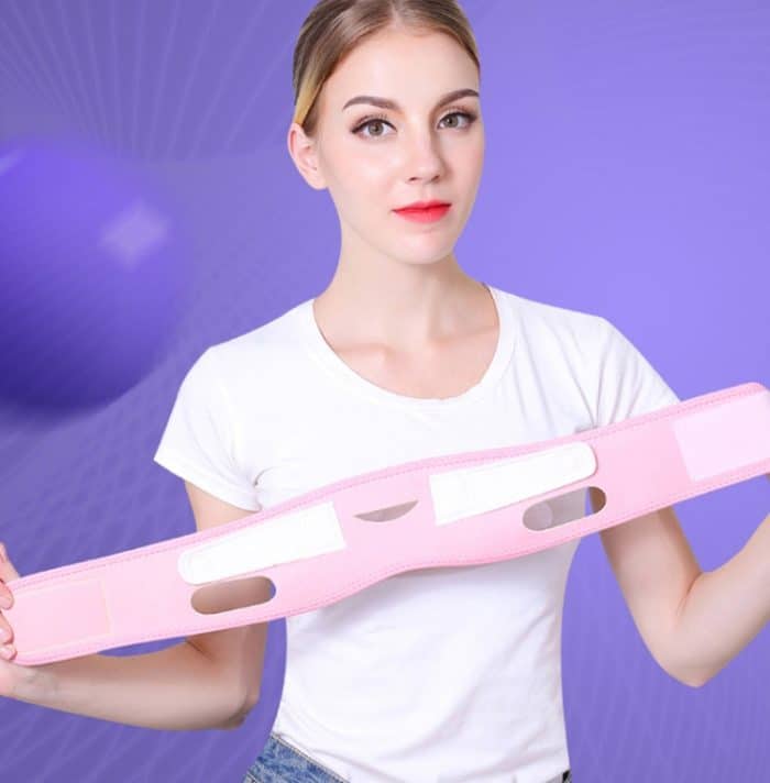 Verbesserte Version für Männer und Frauen, Gesichtslifting-Verband, V-Gesicht, Doppelkinn, formende Gesichtsmaske, 098 Pink Yellow, 098 Pink White, 074 Skin Tone, 076 M Size, 076 L Size, 090 With Hole, 090 Without Hole, 091 Orange, 072 Pink, 072 White... – Bild 7