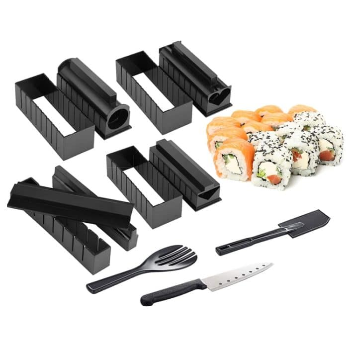 TBD05517554.jpg 11 in 1 Sushi-Form mit Sushi-Messer Reisballform DIY Home Kreative Sushi-Rolle Set – Bild 1