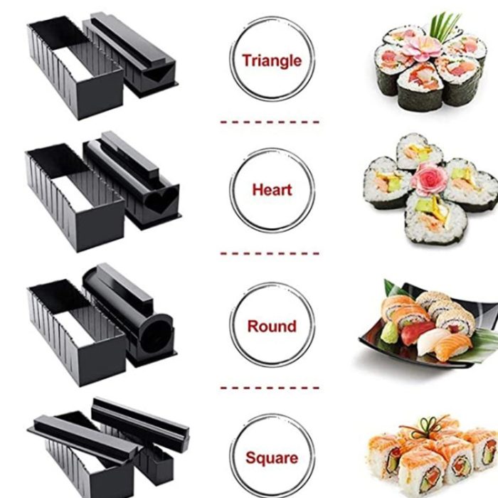 11 in 1 Sushi-Form mit Sushi-Messer Reisballform DIY Home Kreative Sushi-Rolle Set – Bild 4