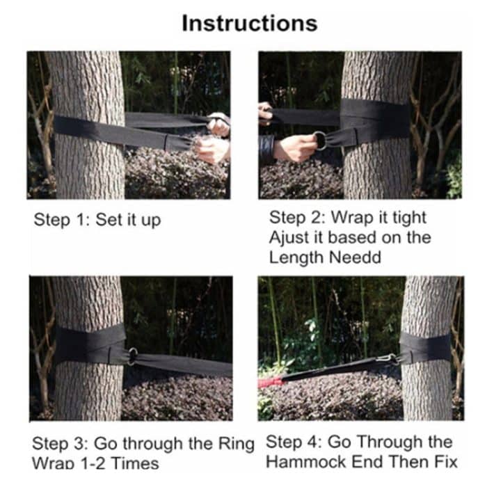 Outdoor Camping Wandern Must-Have Hängemattenriemen Seil Metallschnalle Load Tie Rope, zufällige Farblieferung – Bild 5