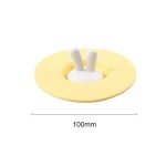 3 Stück lebensmittelechter Silikon-Becherdeckel in Hasenohren-Form, Verschlussdeckel, Cartoon-Becher, staubdicht, auslaufsicherer Deckel – Bild 2