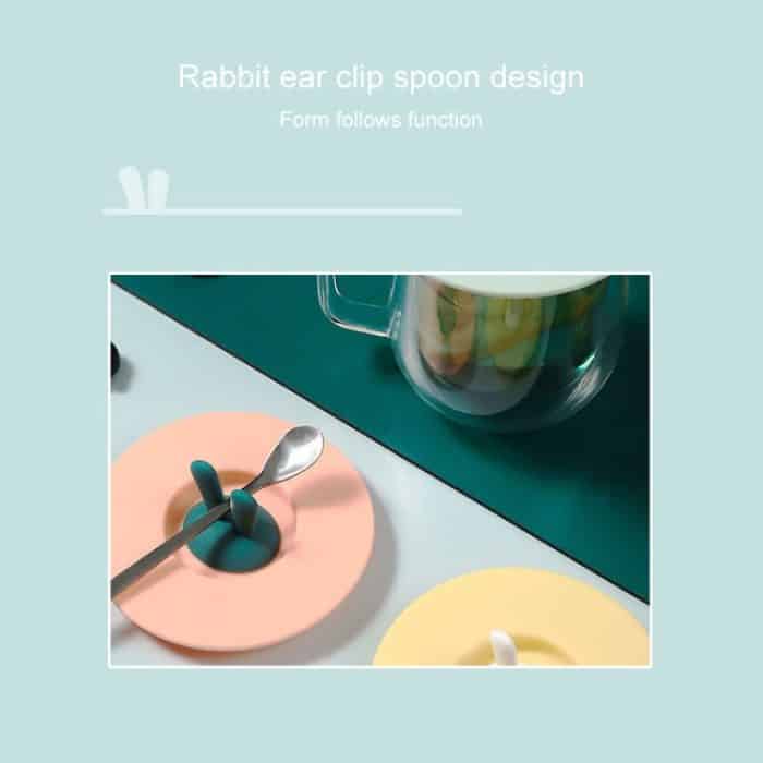 3 Stück lebensmittelechter Silikon-Becherdeckel in Hasenohren-Form, Verschlussdeckel, Cartoon-Becher, staubdicht, auslaufsicherer Deckel – Bild 7