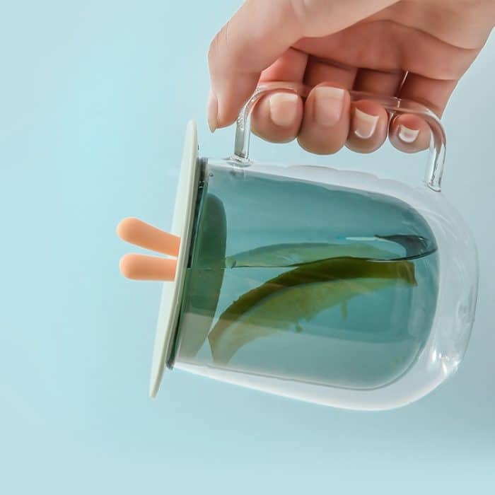 3 Stück lebensmittelechter Silikon-Becherdeckel in Hasenohren-Form, Verschlussdeckel, Cartoon-Becher, staubdicht, auslaufsicherer Deckel – Bild 9