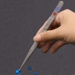 Rutschfeste Diamant-Pinzette, Schmuckpinzette, elastischer Edelstahl, Edelstein-Diamant-Clips, langlebige Werkzeuge, With Slot and Lock