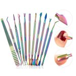 11 in 1 Farbe Titan Edelstahl Nagel Stahl Push Nail Datei