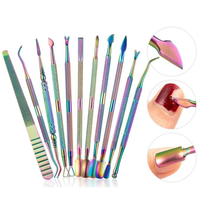 TBD05529747.jpg 11 in 1 Farbe Titan Edelstahl Nagel Stahl Push Nail Datei – Bild 1