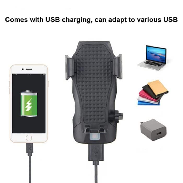 500LM Fahrradlicht Handyhalter Multifunktions-Reitfrontlicht mit Hupe, 4000 mAh (Black), 4000 mAh (Black Red), 4000 mAh (Black Blue), 4000 mAh (Black Orange), 2400 mAh (Black Red), 2400 mAh (Black Blue), 2400 mAh (Black Orange), 2400 mAh (Black) – Bild 8