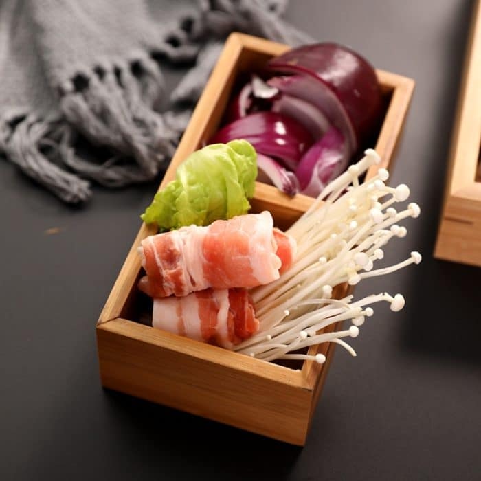 Hot Pot Bambus-Teller mit Fächern, Gemüse- und Holztablett-Set, Large Nine Grid Plate, Six Grid Plate, Large Four Grid Bamboo Plate, Medium Four Grid Bamboo Plate, Small Four Grid Bamboo Plate, Three Grid Bamboo Plate, Two Grid Plate, Red Nine Grid Pla... – Bild 4