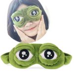 Niedliche Augen Plush3D Frosch Schatten Abdeckung Schlafruhe Reise Augenmaske mit Eisbeutel
