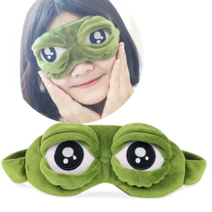 TBD0554125.jpg Niedliche Augen Plush3D Frosch Schatten Abdeckung Schlafruhe Reise Augenmaske mit Eisbeutel – Bild 1