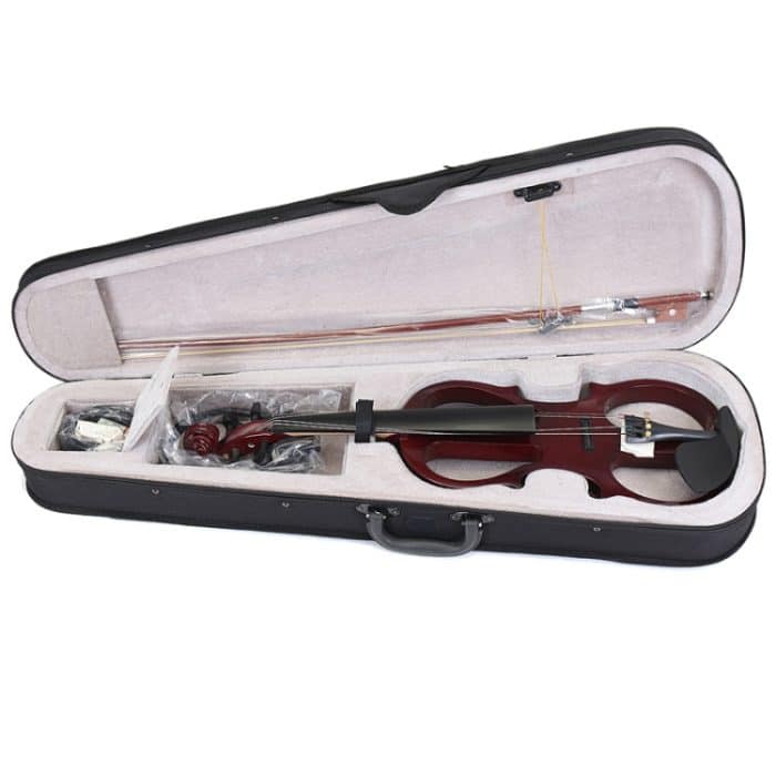 YS030 4/4 hölzerne manuelle elektronische Violine für Anfänger, mit Tasche, Wine Red, White, Black – Bild 7