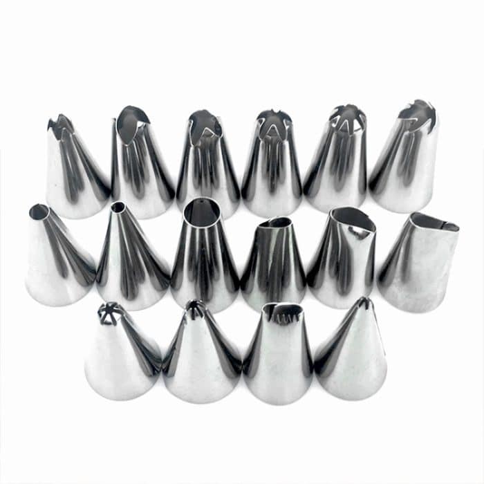 2 Sets wiederverwendbare Silikon-Spritzbeutel-Kuchendekorationswerkzeuge mit 16 Düsenspitzen – Bild 4