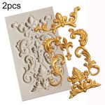 2 Stück Rand-Silikonform, Fondantform, Kuchendekorationswerkzeuge, Schokoladenform, Border Silicone Mold