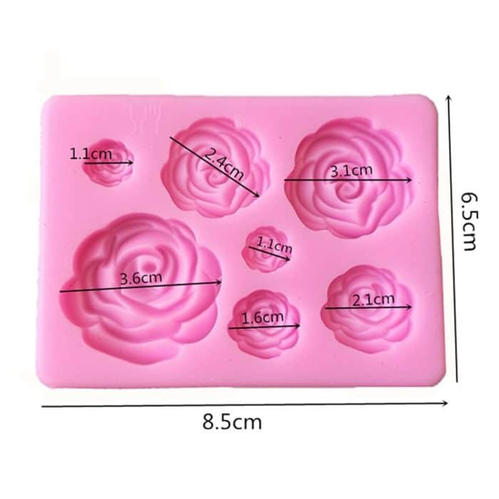 2 Stück DIY handgemachte Seife Schokolade Fondant Backform 3D Rose Blume Kuchen Dekoration Silikonform, Flower Shape(Pink), Flower Shape(Gray) – Bild 5