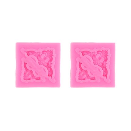 2 Stück Fondant-Kuchen-Silikonform mit hohlem, geprägtem Rahmen, Retro-Fotorahmen-Form