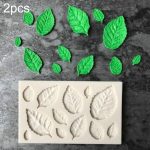 2PCS Sugarcraft Leaf Silikon Fondant Schimmel Kuchen Dekorationswerkzeuge Schokolade Backform