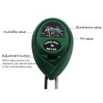 3 In 1 Bodendetektor PH-Wert Lichtintensitätsprüfstift Rundkopf-Bodenfeuchtemessgerät – Bild 3