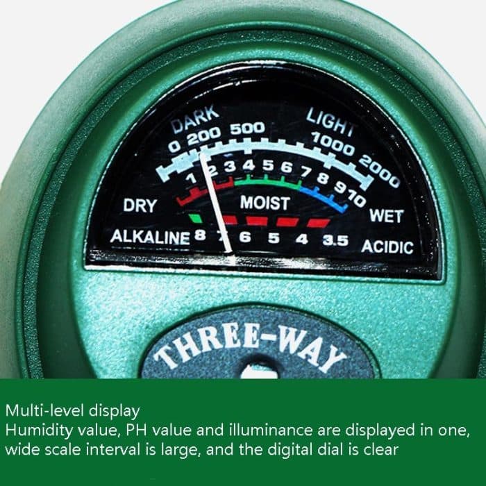 3 In 1 Bodendetektor PH-Wert Lichtintensitätsprüfstift Rundkopf-Bodenfeuchtemessgerät – Bild 5