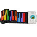 HUA008-49 Handgerolltes, faltbares Klavier mit 49 Tasten, Farbklavier für Kinder, 49-Key