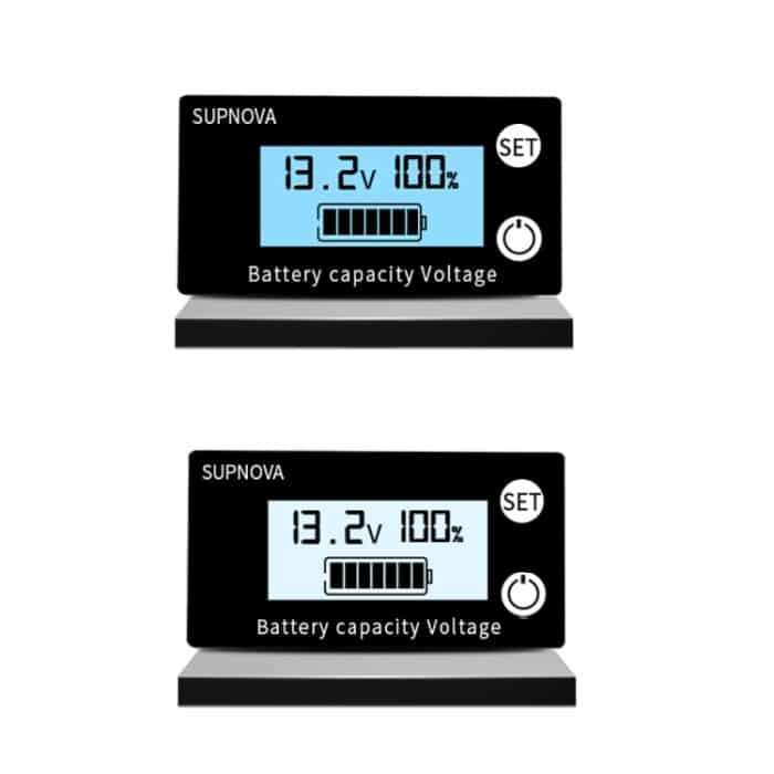 SUPNOVA DC 8–100 V Batteriekapazitätsanzeige Voltmeter Spannungsmesser, Stil:, White, White + Alarm + Temperature, Blue, Blue +Alarm + Temperature – Bild 2