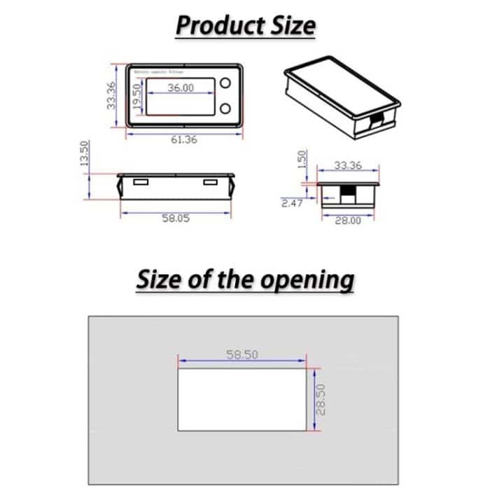 SUPNOVA DC 8–100 V Batteriekapazitätsanzeige Voltmeter Spannungsmesser, Stil:, White, White + Alarm + Temperature, Blue, Blue +Alarm + Temperature – Bild 3