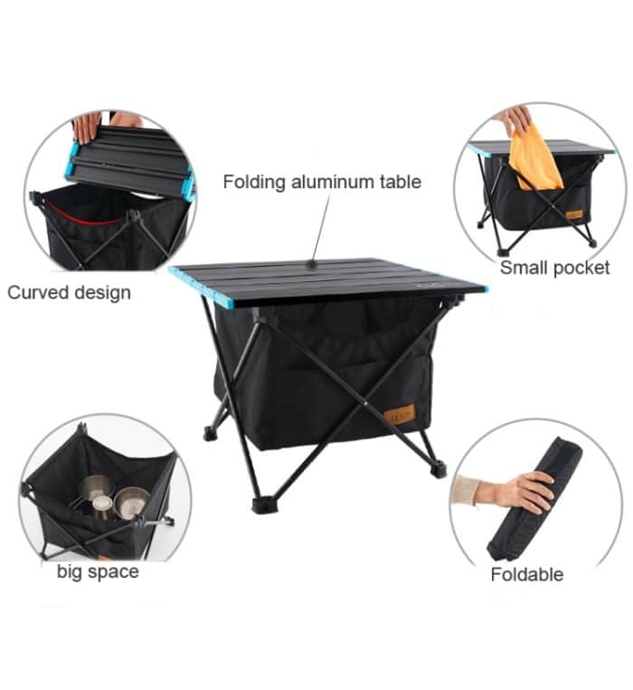 CLS Klappbare Aufbewahrungstasche für den Outdoor-Picknicktisch, tragbare, unsichtbare Taschenaufbewahrung, Hängetasche, Stil:, Small Pocket, Large Pocket, Black Table + Small Pocket, Table Small + Small Pocket, Table Medium + Large Pocket – Bild 2