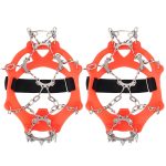 13 Zähne Outdoor Edelstahl Bergsteigen Klettern Steigeisen Trekking rutschfeste Schuhüberzüge, Größe:, 13 Teeth M（Orange） – Bild 2