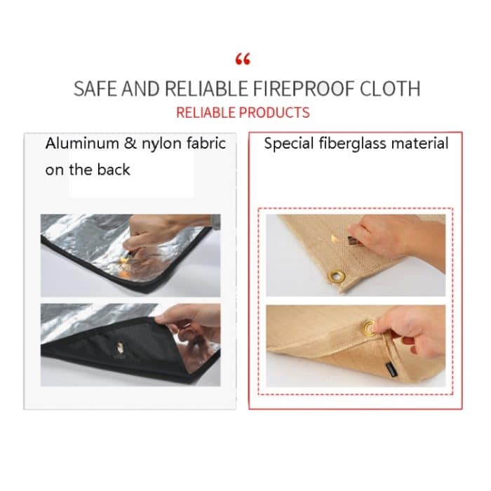 CLS Picknick-Grill-Wärmeisolationspad, flammhemmendes Glasfasertuch, Small (46x44 cm), Medium (80x60 cm), Large (100x80 cm) – Bild 4