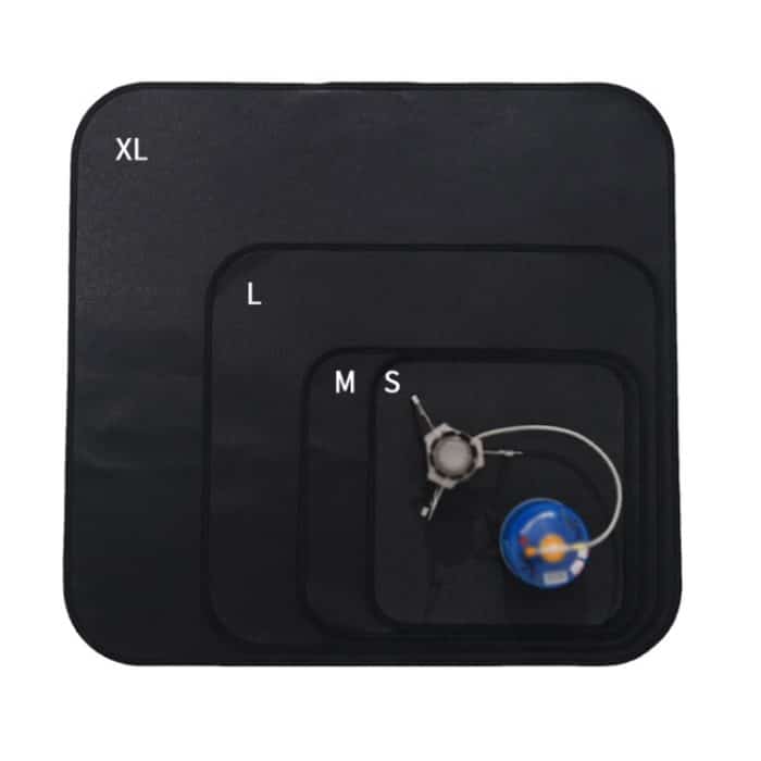 CLS Outdoor Camping Silikon feuerfestes Tuch Picknick Grill Wärmedämmung Pad, S: 350x340mm, M: 450x370mm, L: 600x520mm, XL: 800x750mm – Bild 2