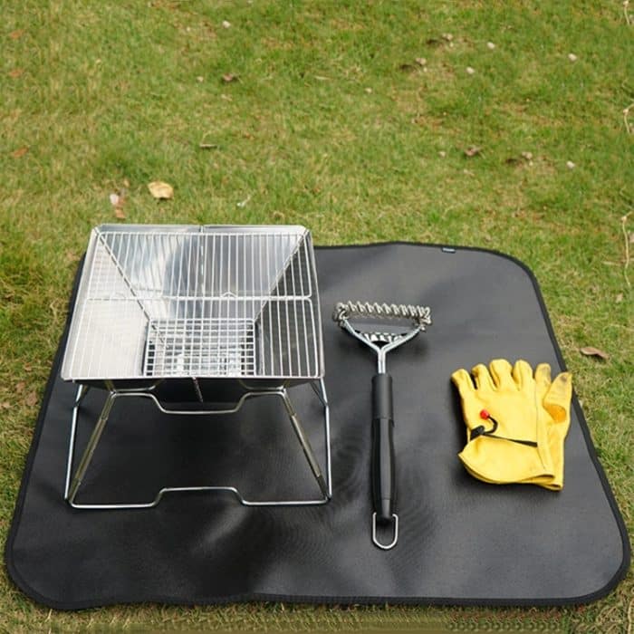CLS Outdoor Camping Silikon feuerfestes Tuch Picknick Grill Wärmedämmung Pad, S: 350x340mm, M: 450x370mm, L: 600x520mm, XL: 800x750mm – Bild 7