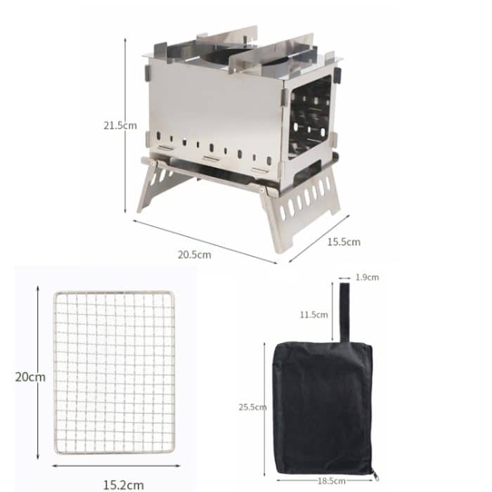 Outdoor Klappkarte Herd Grillplatz Camping Winddicht brennende Feuerwache – Bild 6