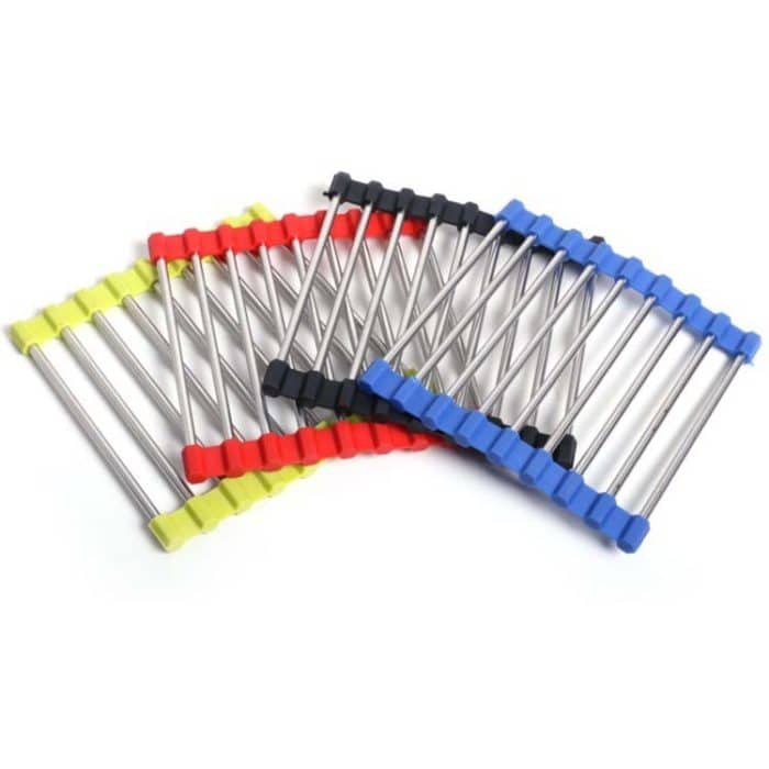 MS-202 3 PCS Home Küche Edelstahl Rutschfeste Anti-Verbrühungs-Tischset Faltbare Wärmeisolations-Topfmatte, Farbe Zufällige Lieferung – Bild 2