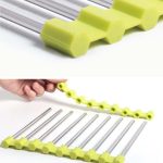 MS-202 3 PCS Home Küche Edelstahl Rutschfeste Anti-Verbrühungs-Tischset Faltbare Wärmeisolations-Topfmatte, Farbe Zufällige Lieferung – Bild 6