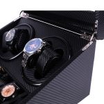 PU-Leder 4+6 Doppelkopf-Motorkasten mit automatischem Aufzug, mechanischer Uhrenrotator, US-Stecker, Full Carbon Fiber, Crocodile Pattern – Bild 4