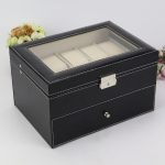 PU-Leder Doppelschicht 20-stellige Uhrenbox Schmuck Geschenk Aufbewahrungsbox – Bild 2