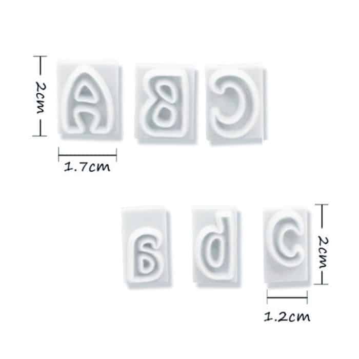 2 Sätze 64 in 1 Kunststoff Englisch Alphabet Symbol Kuchen Keksform Set – Bild 4