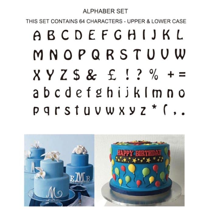 2 Sätze 64 in 1 Kunststoff Englisch Alphabet Symbol Kuchen Keksform Set – Bild 5